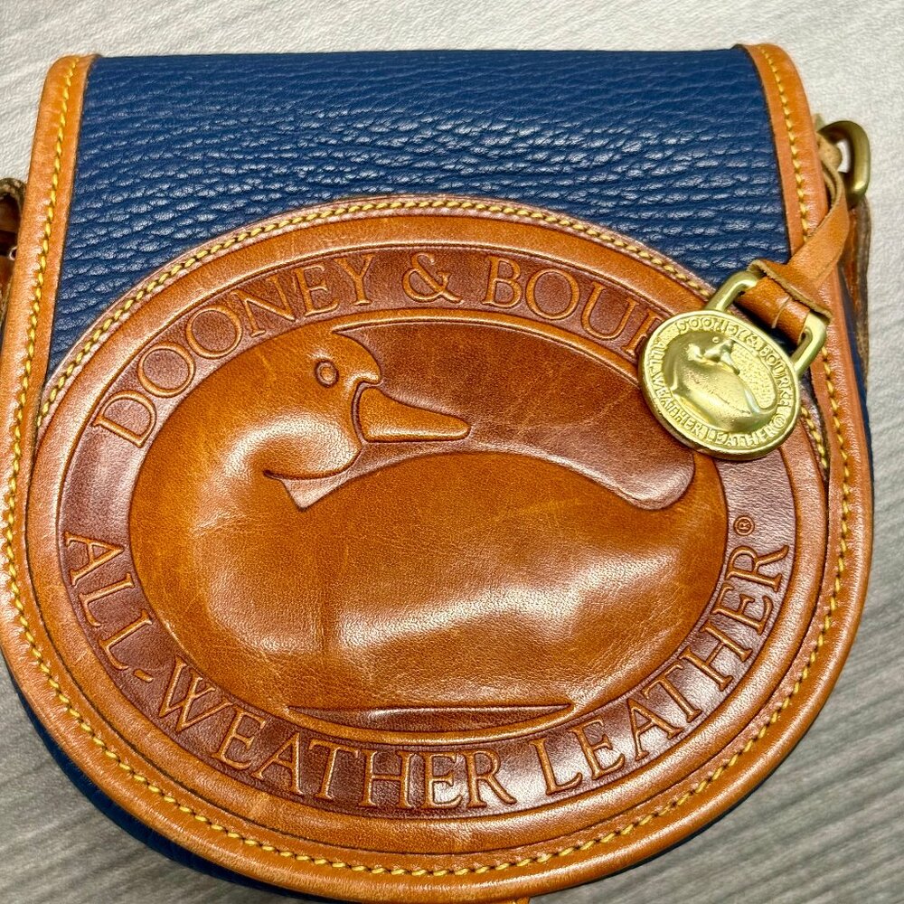 VINTAGE Dooney & Bourke R150 Big Duck Shoulder Bag - AF Blue AWL - No Strap